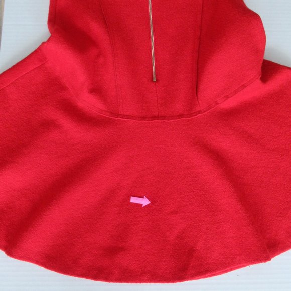 KARL LAGERFELD PARIS Women's Red Jumper Sleeveless Woold Blend Dress Sz 8 *Flaw - Picture 16 of 16